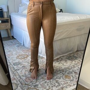 Abercrombie & Fitch Skinny Ultra High Rise Leather Pants Split Hem | Size 27/4